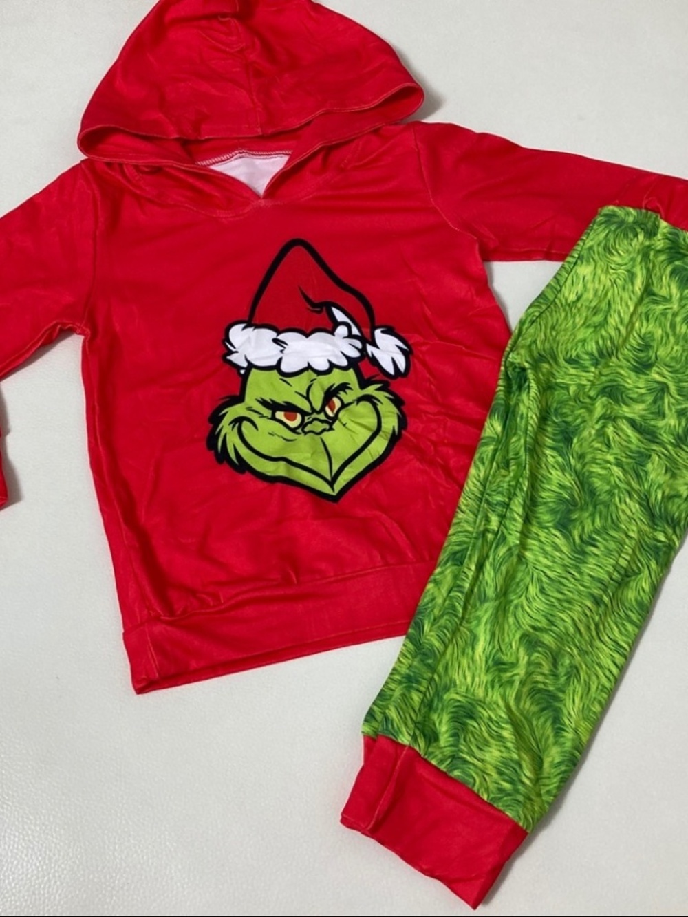 Grinch Christmas cute hoodie pants set - Picture 2 of 5